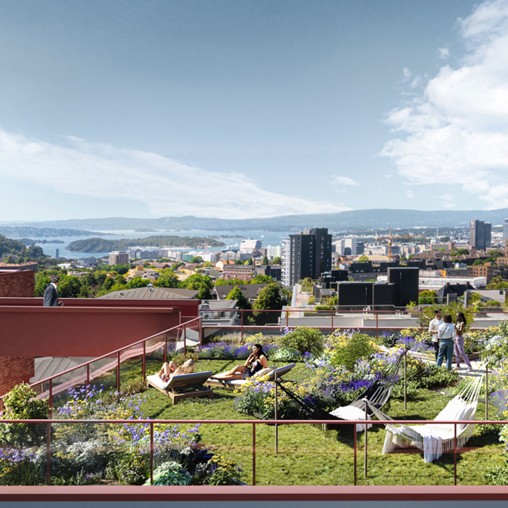 Grønvollkvartalet takterrasse hus B